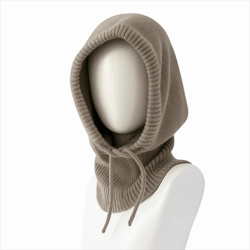 Berretti con cappuccio lavorati a maglia invernali spessi Berretti elastici con isolamento caldo Berretto antivento traspirante Colletto monopezzo