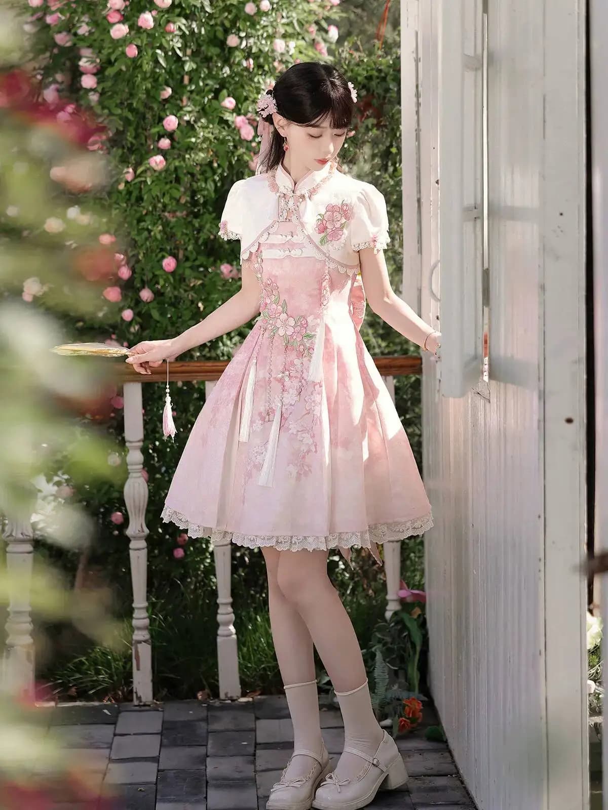 Chinese Brand Luoying Jianyu Chinese-style Lolita Girl Dress With Embroidery, Tassels, And Han Elements, Sweet And Ethereal