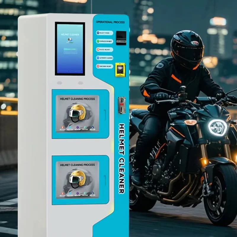 Distributore Automatico Personalizzato Portatile Commerciale per Caschi da Bici, Liquidi, Acqua, Asciugatura e Pulizia con Funzione SDK