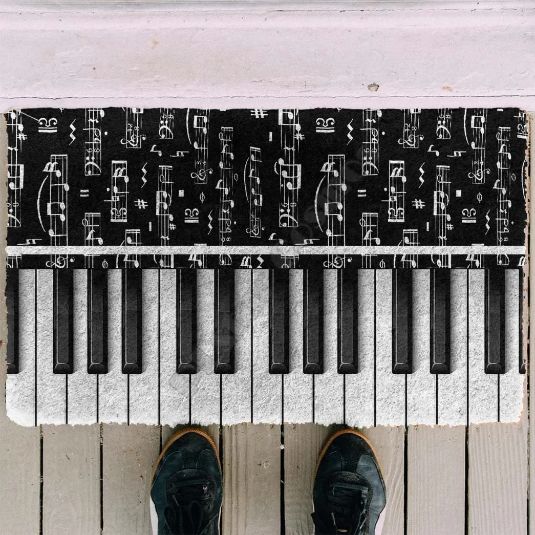 3D Piano Key Doormat Non Slip Door Floor Mats Decor Porch Doormat