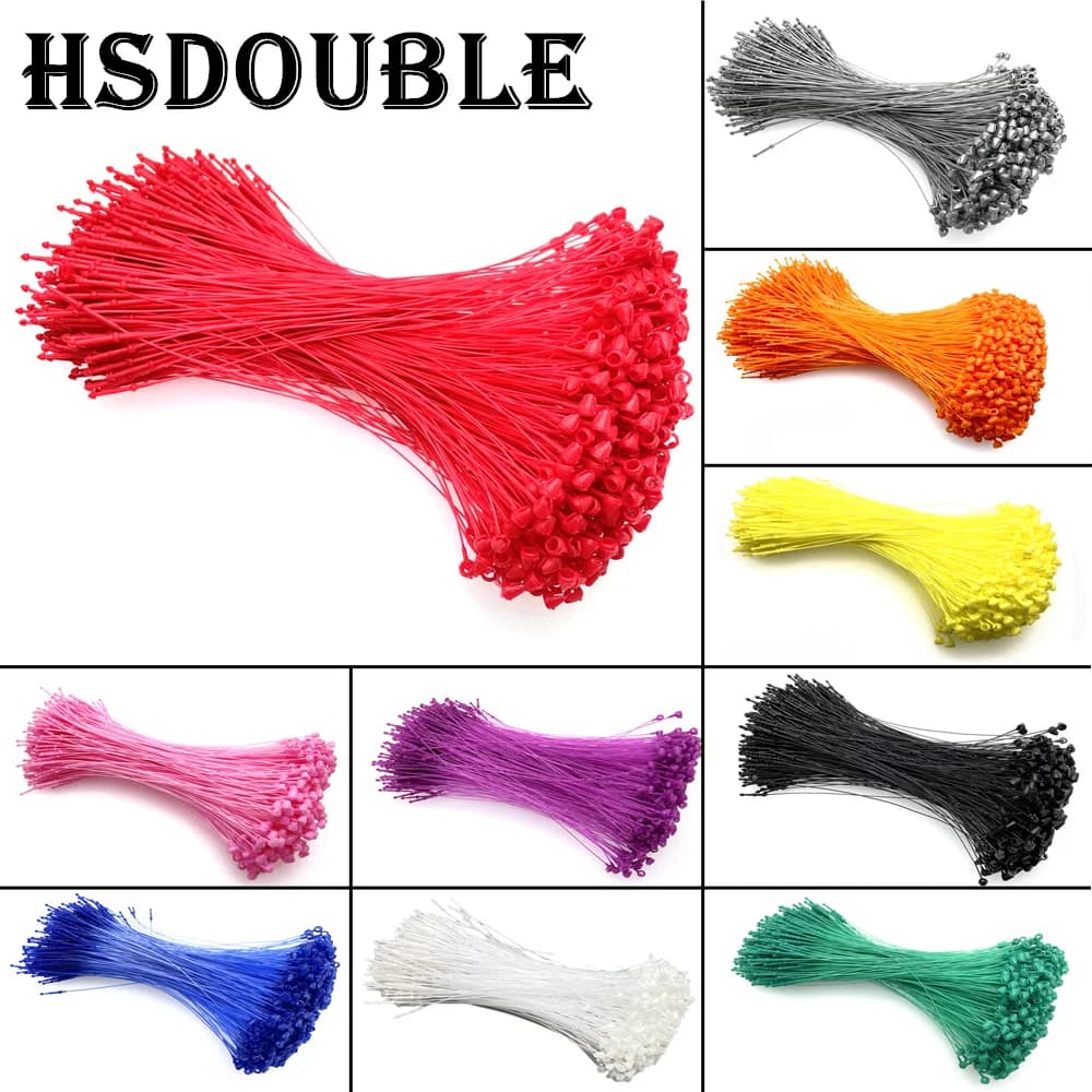 1000 pezzi/pacco perni di bloccaggio a scatto in plastica colorata elementi di fissaggio per etichette ad anello di sicurezza per etichette del prezzo