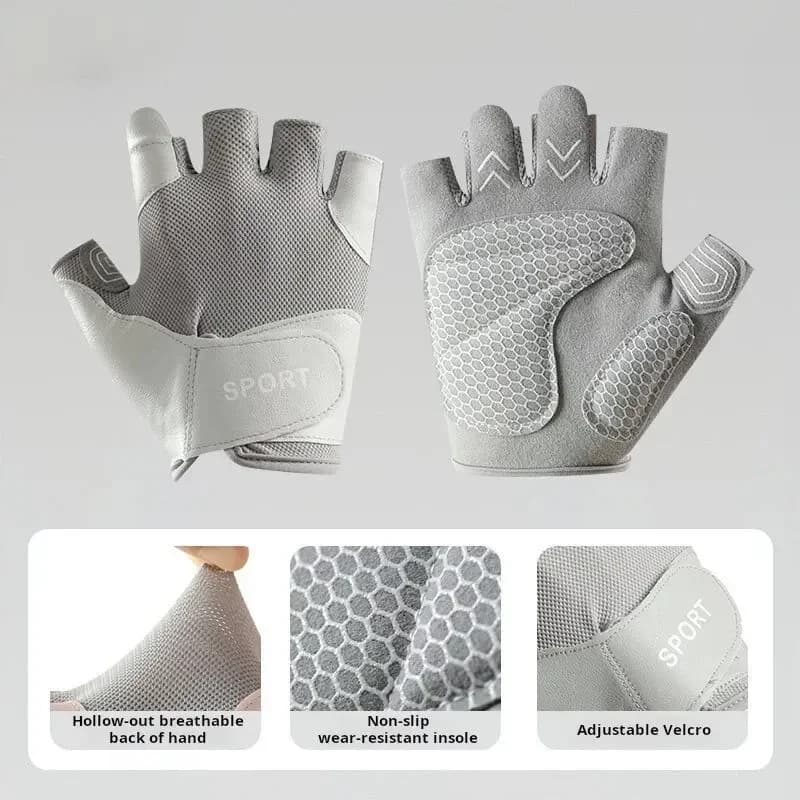 Anti-slip glove for gym fitness heavy workout half finger women gloves for body building wrist support weight lifting sports