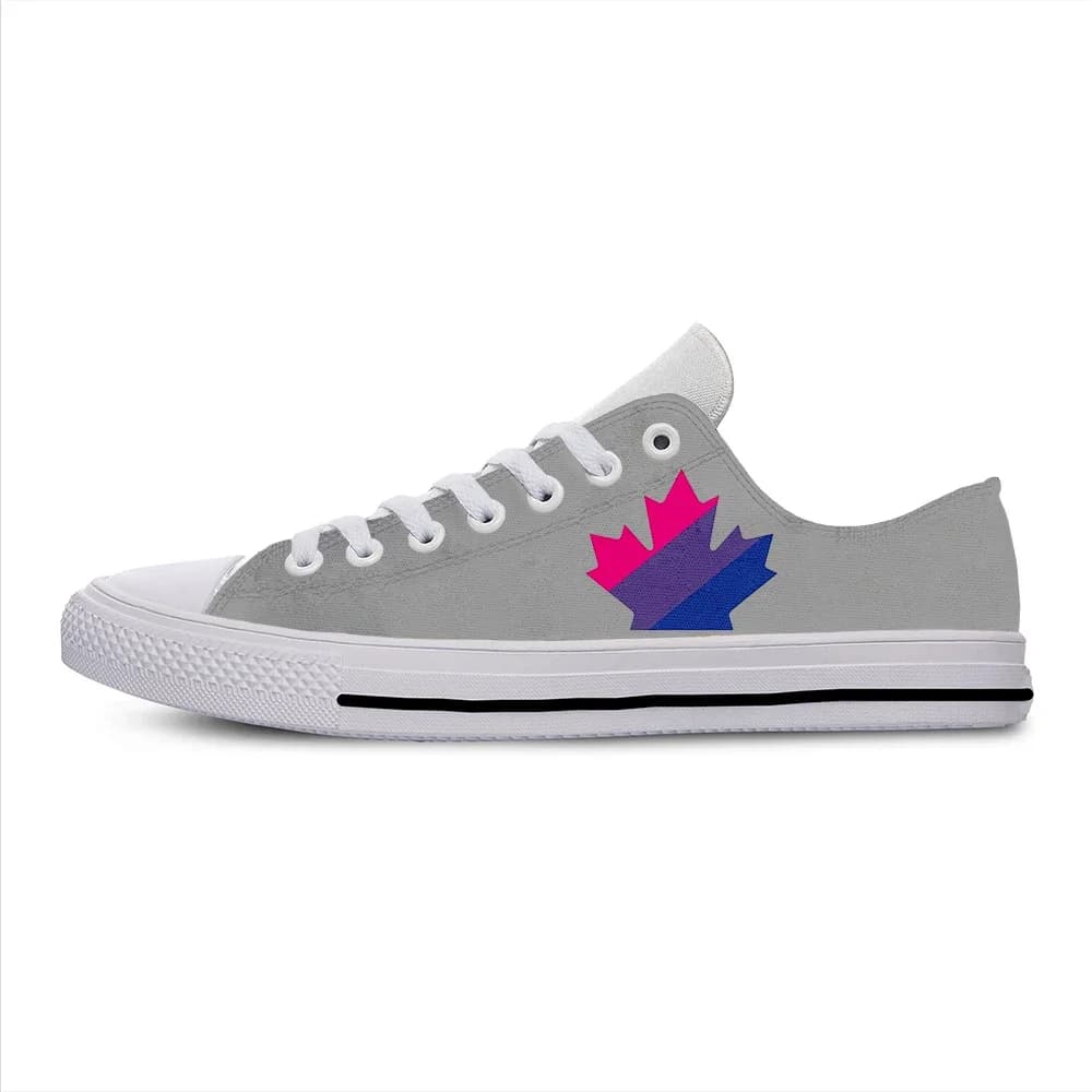 Hot Bisexuality Pride Maple Leaf Cool Fashion Classic Casual Shoes Low Top Lightweight Board Shoes Breathable Men Women Sneakers