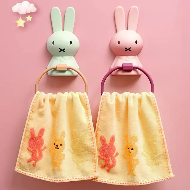Kawaii Miffy Paper Towel Roll Storage Rack No Punch Mount Towel Holder Practical Household Organizer for Holiday Gift Toys