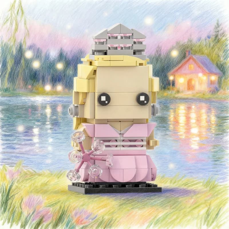 Set di Costruzioni MOC Glinda Wicked Brickheadz da 241 Pezzi, Modello Architettonico, Regalo di Natale, Giocattolo Educativo Creativo Fai-da-Te