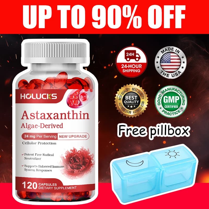 Premium Natural Astaxanthin Supplement, Support Blood Flow, Reduces Oxidative Stress & Healthy Cholesterol, Overall Vitality