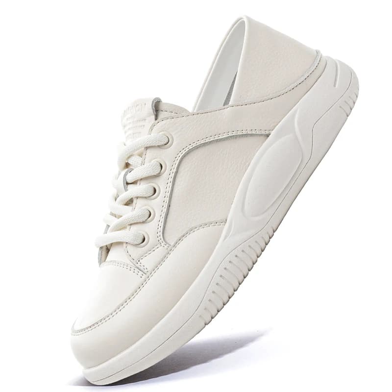 Mocassini da Donna in Morbida Pelle di Vacchetta, Sneakers Bianche Vintage a Suola Piatta, Scarpe Casual Primaverili ed Estive Indossabili in Due Modi, Nuova Moda 2026