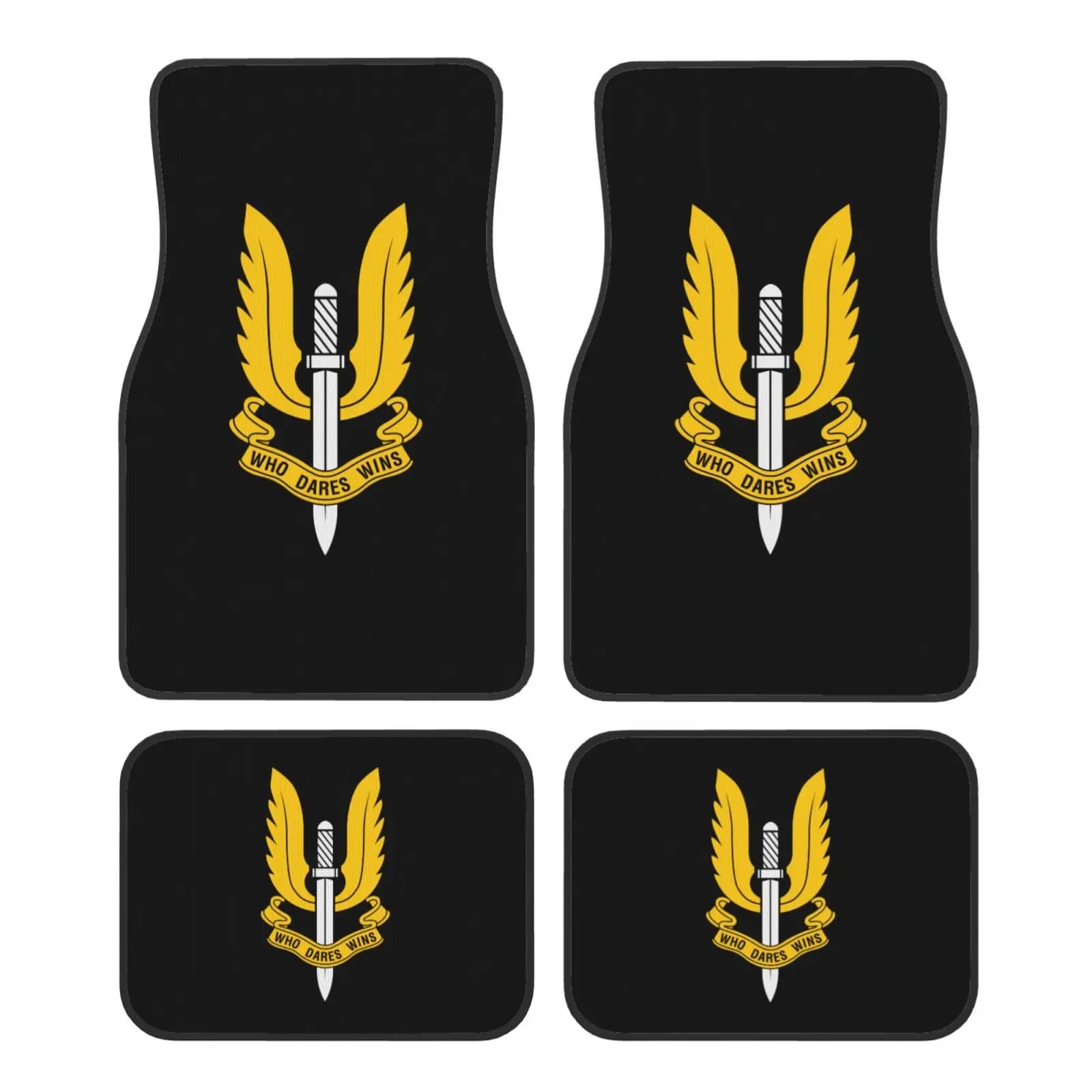 Chi dares Wins British Special Air Service Tappetini per auto Tappetino per auto durevole 4 pezzi con supporto antiscivolo adatto per camion SUV