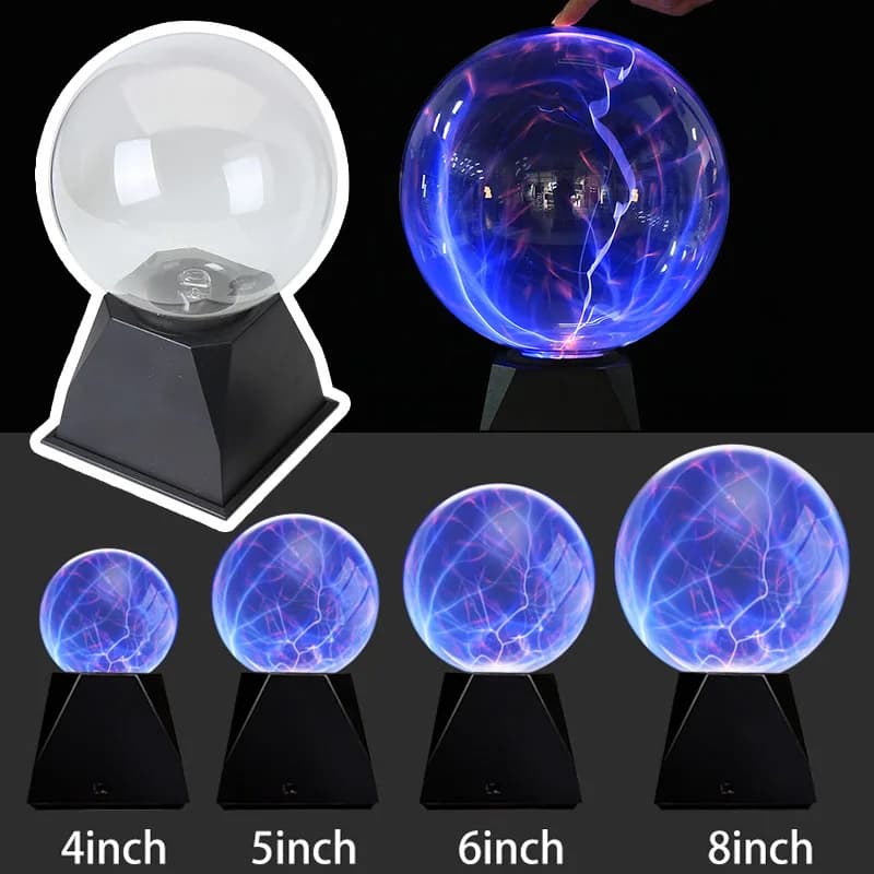 4/5/6/8 "sfera magica al Plasma Lightning Crystal Globe Touch Nebula Light Sphere