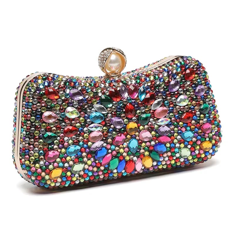 Borsa da donna Pochette da banchetto con diamanti Borsa da sera per abito Borsa da donna