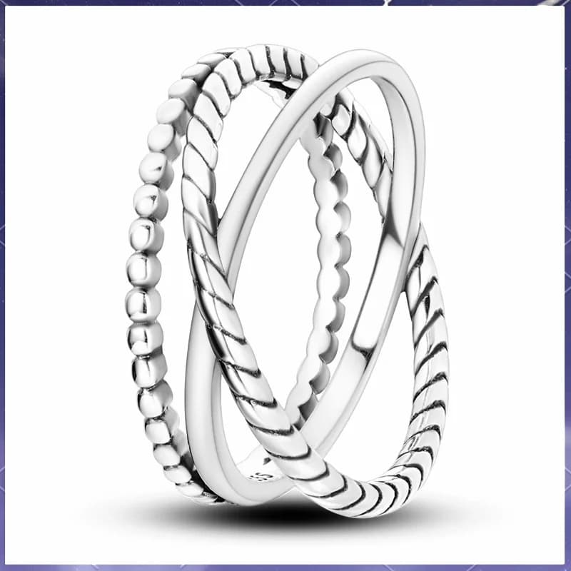 Moda argento 925 pianura pasta fritta colpi di scena croce anello largo originale adatto per gif di fidanzamento gioielli fai da te da donna