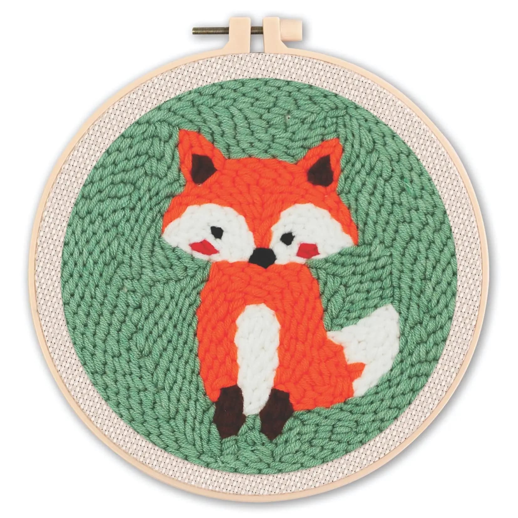 RUOPOTY Punch Needle Kit Crafts Cute Fox Art Kits For Adults Animal Punch Needle Embroidery Kit Unique Gift Embroidery Starte