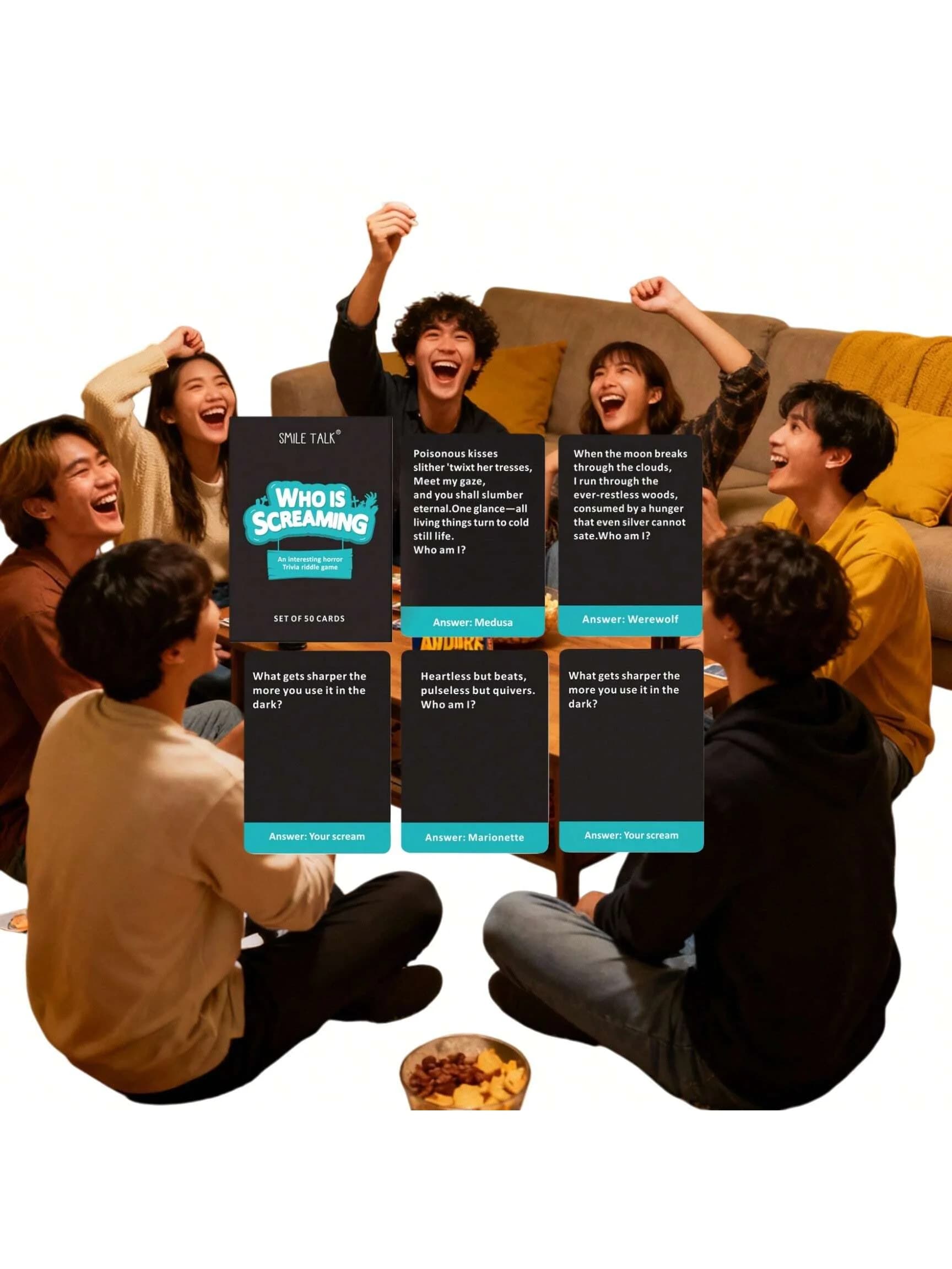Chi Sono? Gioco di Carte Horror, Gioco da Tavolo Interattivo per Adulti e Famiglia, Regalo Ideale per Halloween e Natale