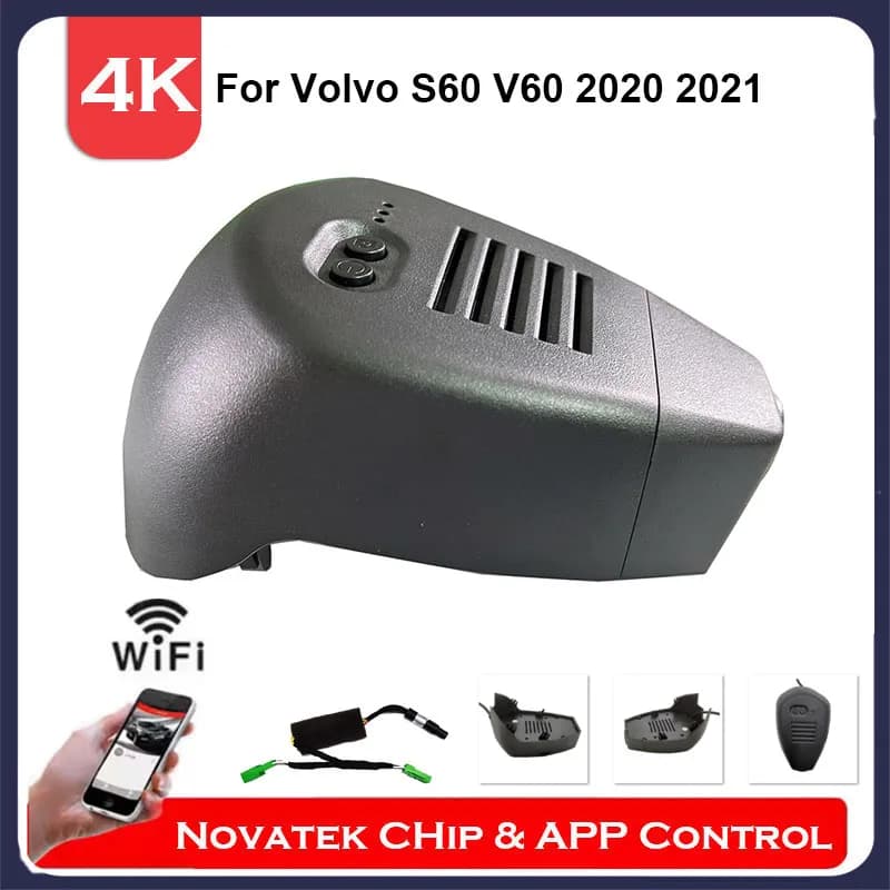 4K HD Front and rear camera Wifi Dash Cam for Volvo V60 S60 B4 2018 2019 2020 2021, New DVR for Car Plug And Play with APP Control
