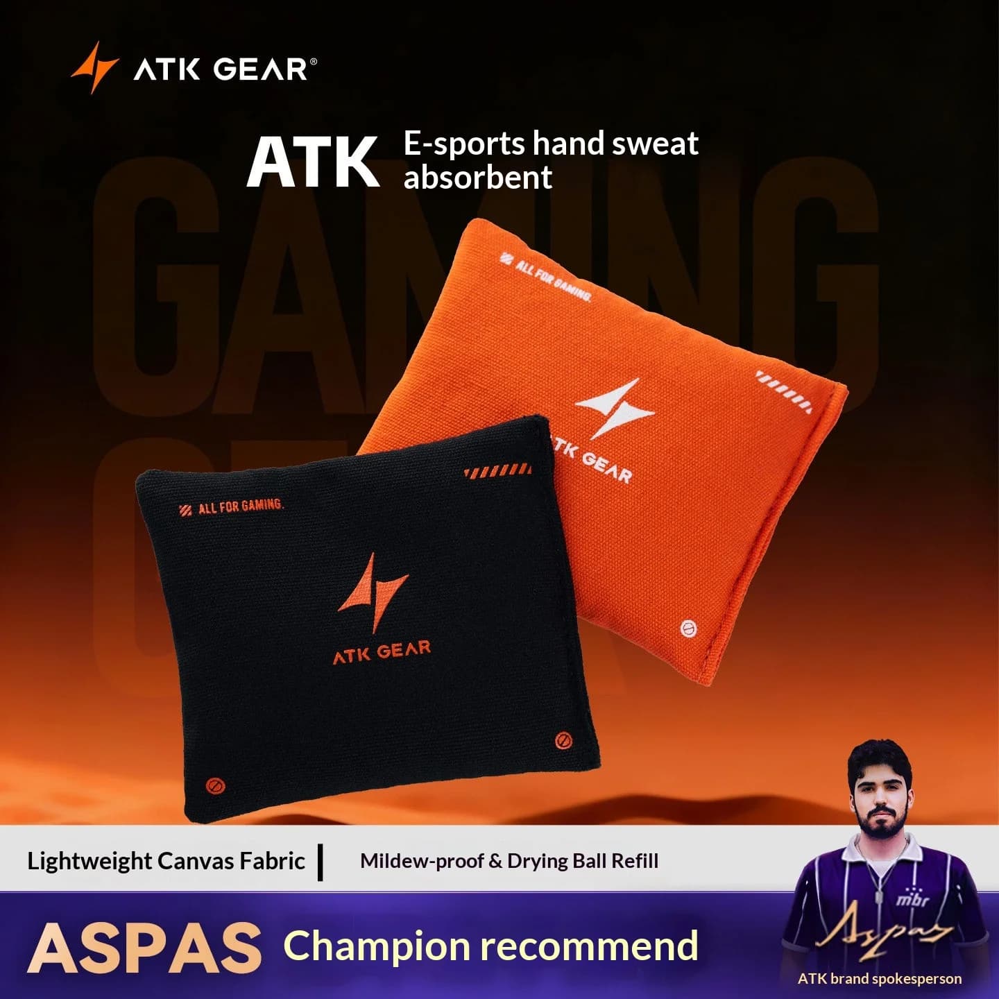 Atk Esports Palm Sweat Packs Dry Clean, assorbenti e antiscivolo, per giochi FPS, Valorant, CS:GO, accessori per giocatori, regali, disponibili in magazzino.