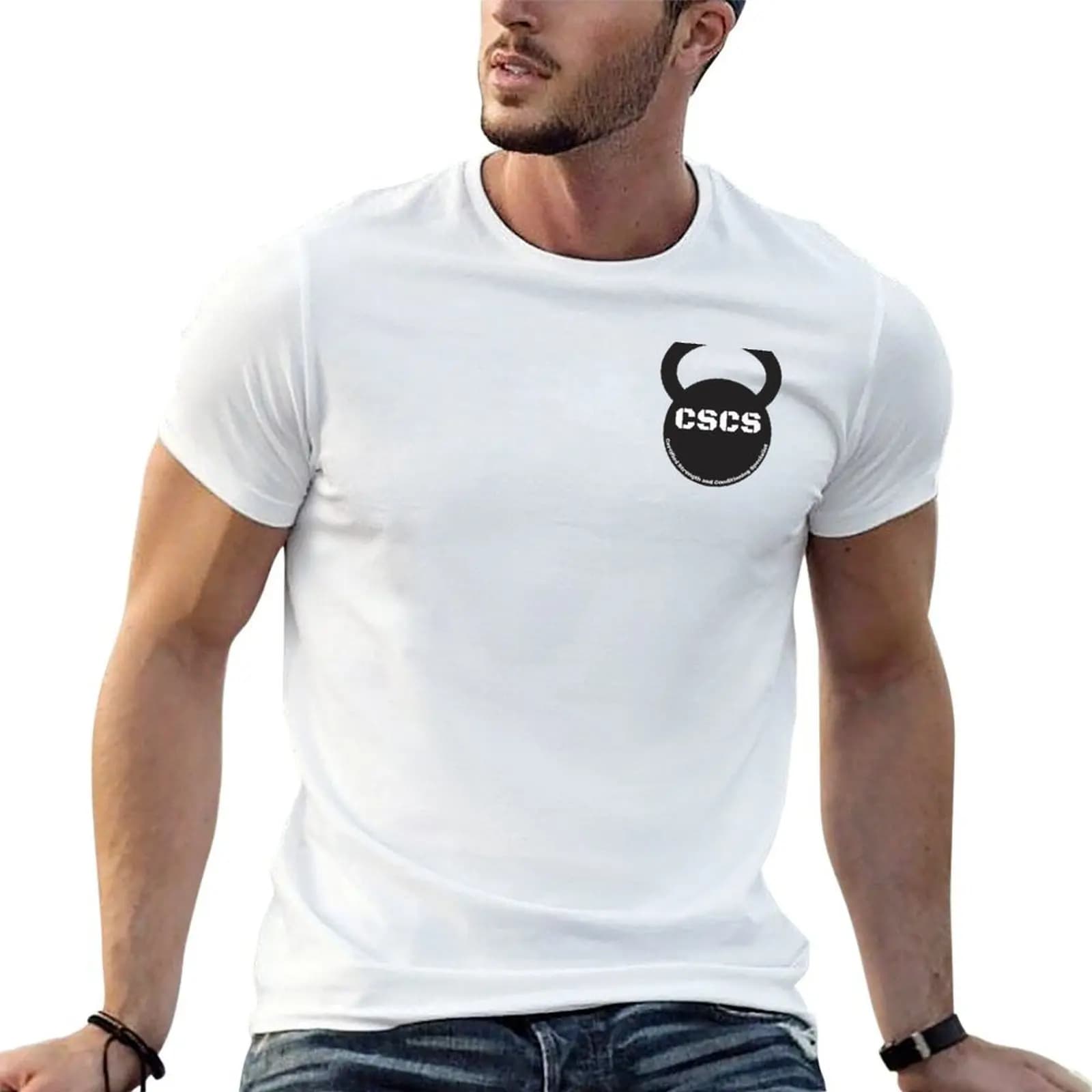 T-shirt CSCS Kettlebell, t-shirt da uomo in cotone, t-shirt divertente da uomo, t-shirt grafica di marca di lusso 100% cotone per uomo, T-shirt