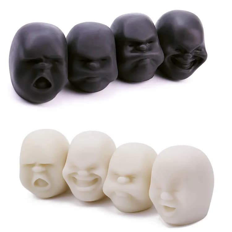 Pallina Antistress Divertente con Faccia Espressiva, Giocattolo Musicale da Ufficio in TPR per Alleviare lo Stress