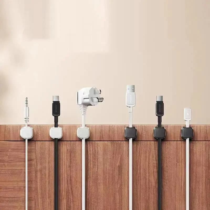 6/12 Pcs Magnetic Cable Clip Cable Holder Adhesive Wire Keeper Cord Cable Organizer For Home Office Under Desk Management
