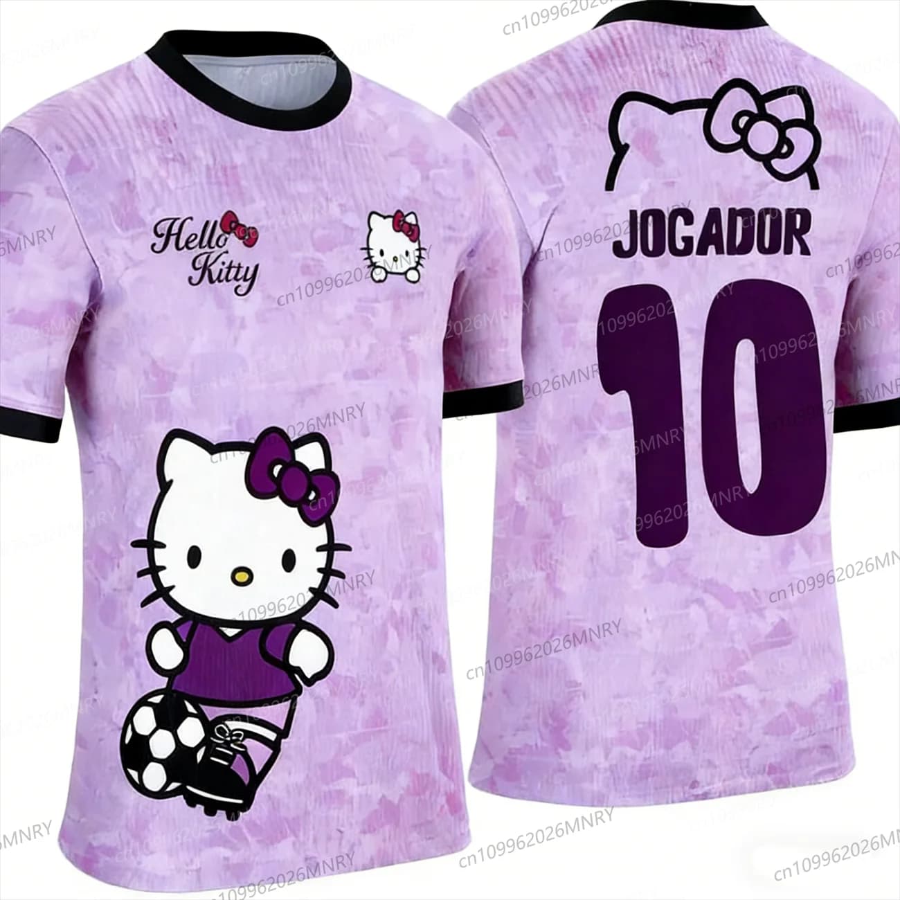 Men's Summer T-shirt, Football Clothing Hello Kitty, Women's Breathable Football Mesh, Gift