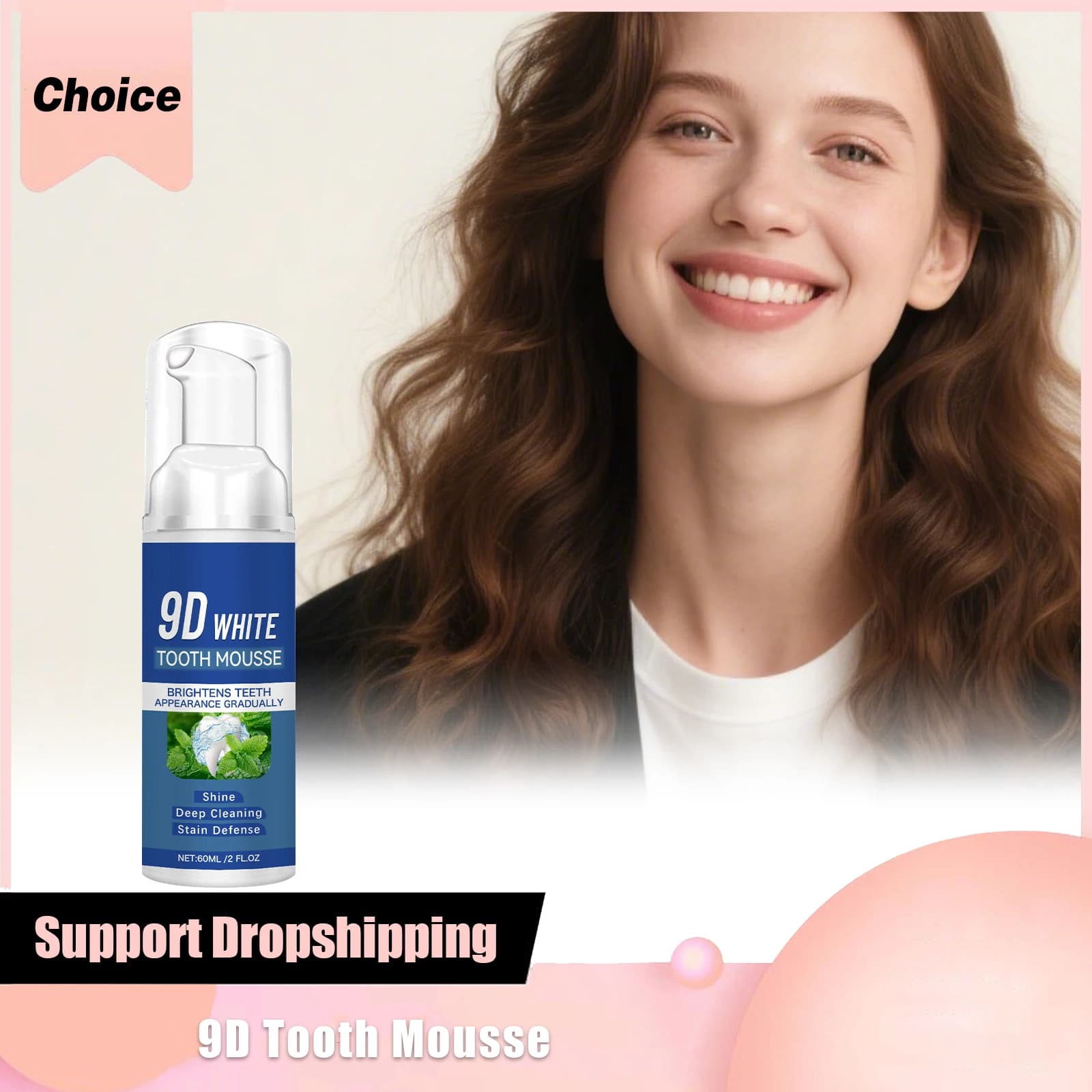 Mousse Dentifricia 9D to White Hydrossiapatite for Deep Cleansing and Whitening Tooths, Remove Yellow Macchies, Refresh Your High, Oral Care