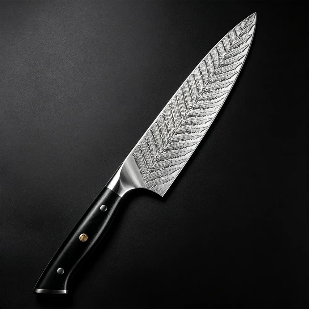 Coltello da Chef Giapponese XITUO 8 Pollici Pro in Acciaio Damasco a 67 Strati, Coltello per Sashimi e Sushi, Affilato come un Rasoio per Tagli di Precisione