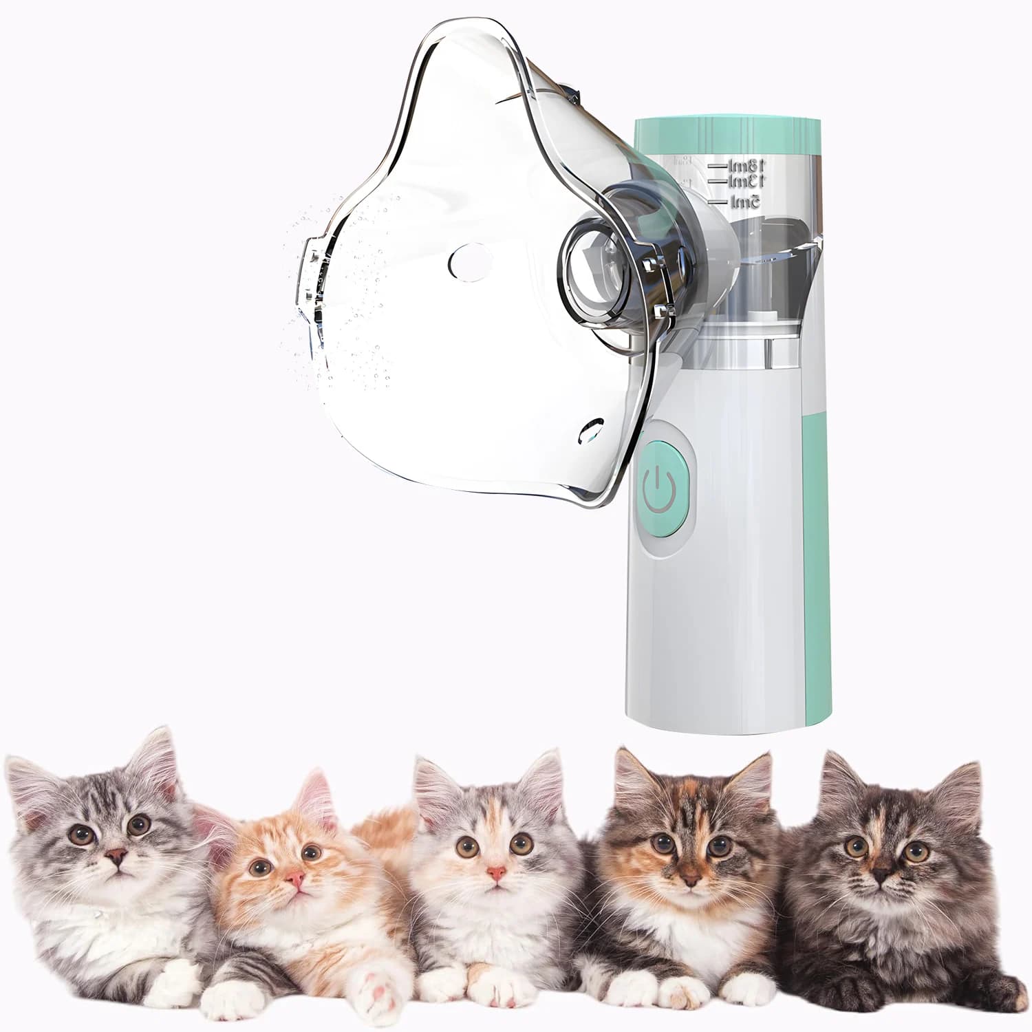 Pets Nebulizer Animal Handheld Atomizer Cats and Dogs Cold Cough Rhinitis Household Portable Spray Atomizer 2pcs Mask