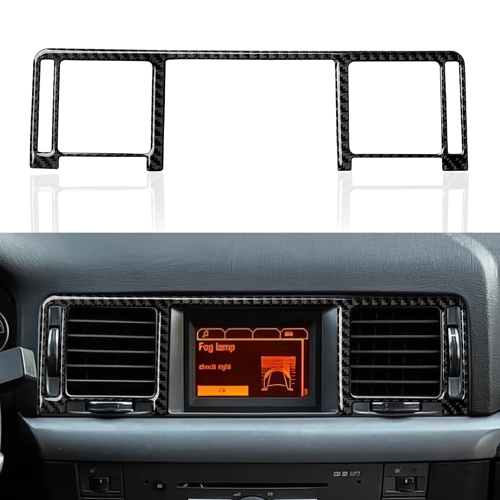 Set di Adesivi per Interni in Fibra di Carbonio Pannello delle bocchette d'aria della console centrale dell'auto. Per Opel Vectra C Signum. Per Vauxhall Vectra Signum Trim