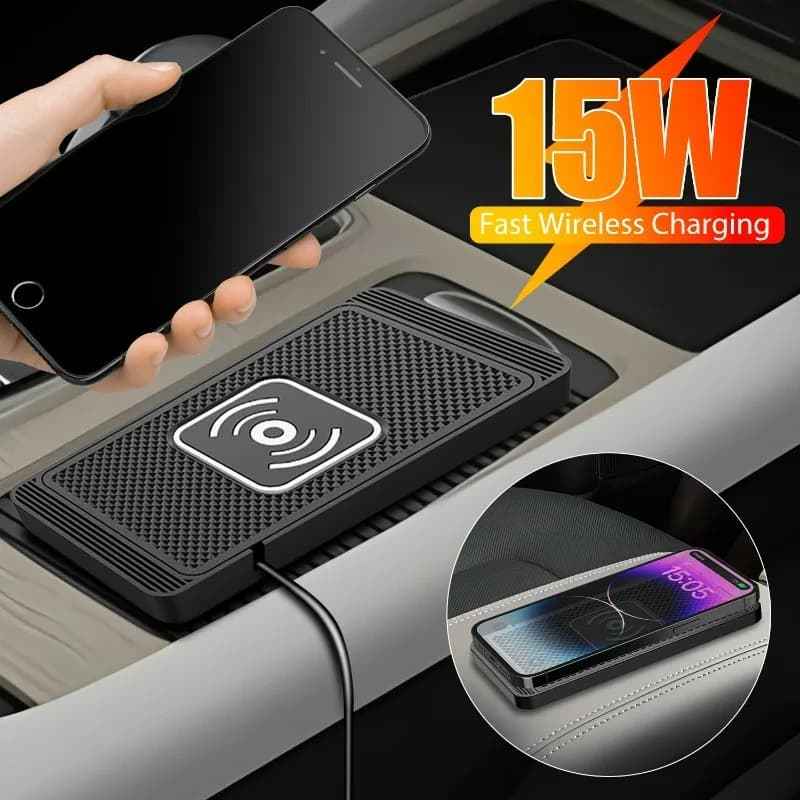 Charger Wireless Car Charging Car Charger 15W Anti-slip Qi Charger for Wireless Phone Charger for Android Car for IPhone 11/12/13/14