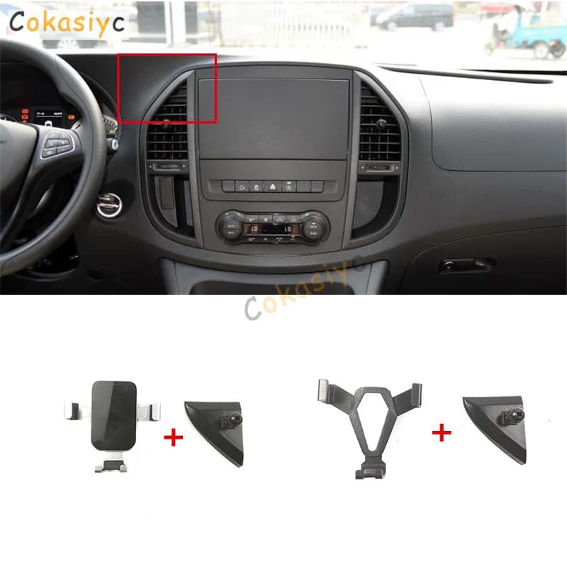 1Set ABS Material Special Car Phone Holder Fixed Bracket Stand Mobile Gravity Linkage For 2016-2020 Mercedes-Benz Vito W447