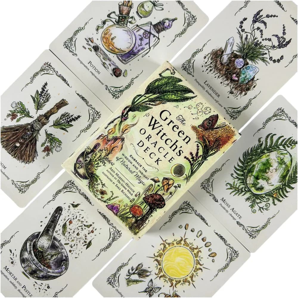 The Green Witch's Oracle Deck 50 pezzi Carte da gioco Oracle Tarot per divinazione e intrattenimento per feste