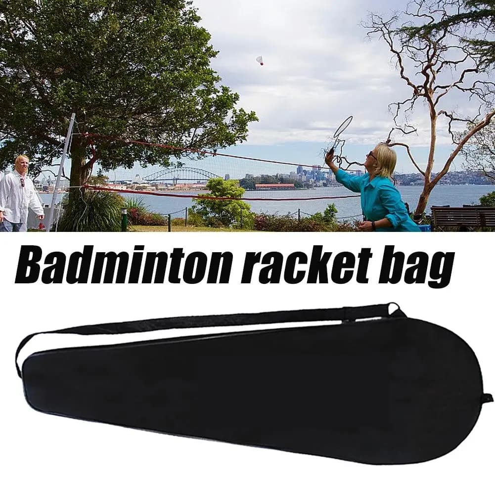 Badminton Rack Bag with Portable Head Waterproof Single Shoulder Bags for Adult Men Women Protective Cover for Badminton Rack