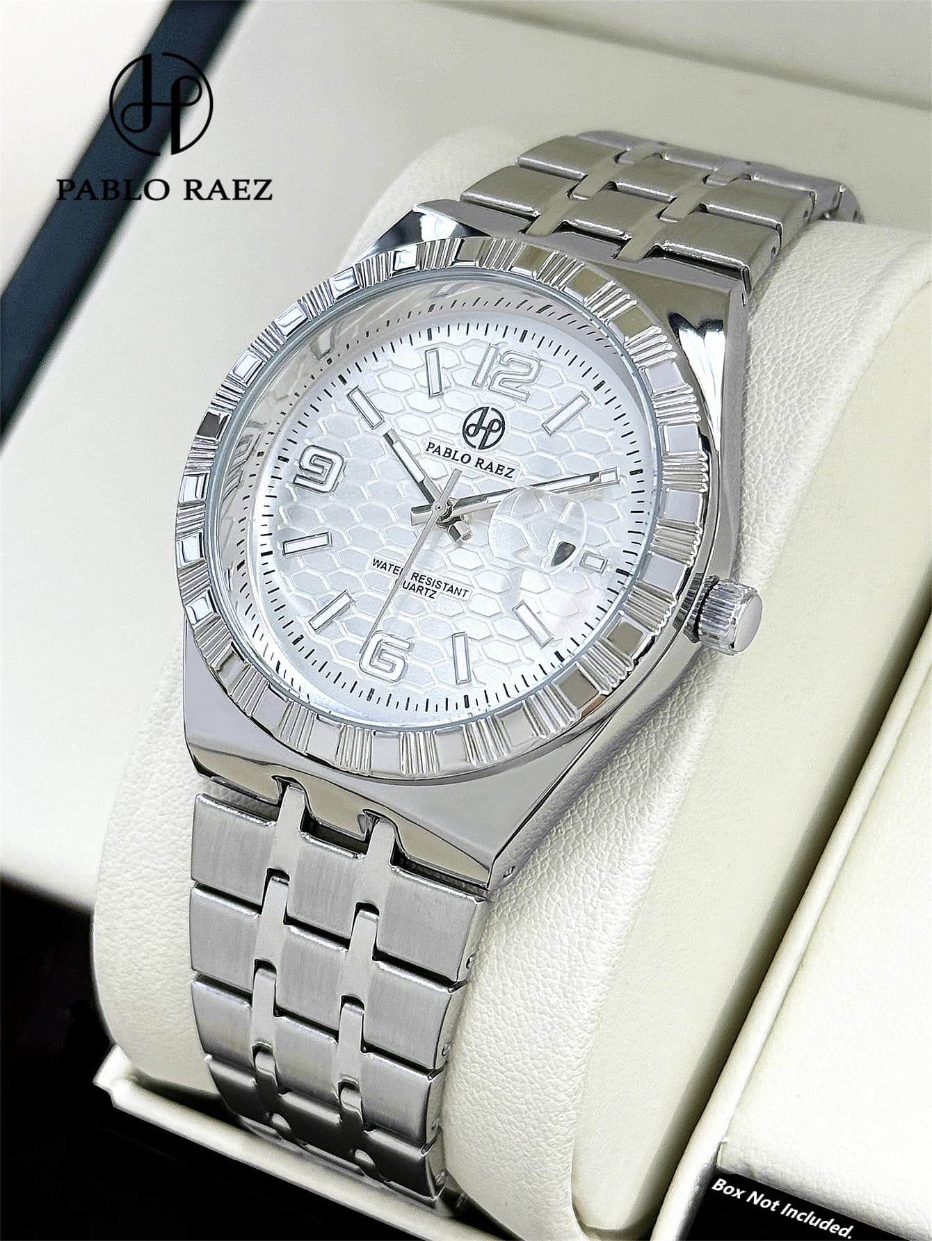 Fashion Business Men's Watch Diamond Calendar Stainless Steel Waterproof Quartz Clock Male Timepiece Has Box