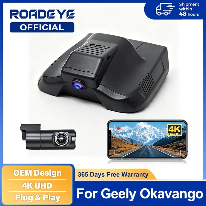 Video Recorder Night Visio 4K UHD Plug and Play Car DVR Dash Cam For Geely Okavango 2020 2021 2022 WiFi APP Monitor Dashcam