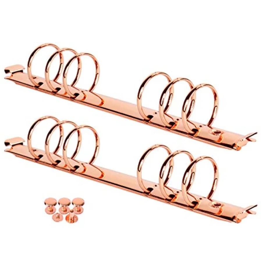 A5 Notebook Binder Mechanism Replacement Kit 2 Pcs 6-Holes 30mm Metal Loose Leaf Binders Spines Combs for Binder Planner Folder