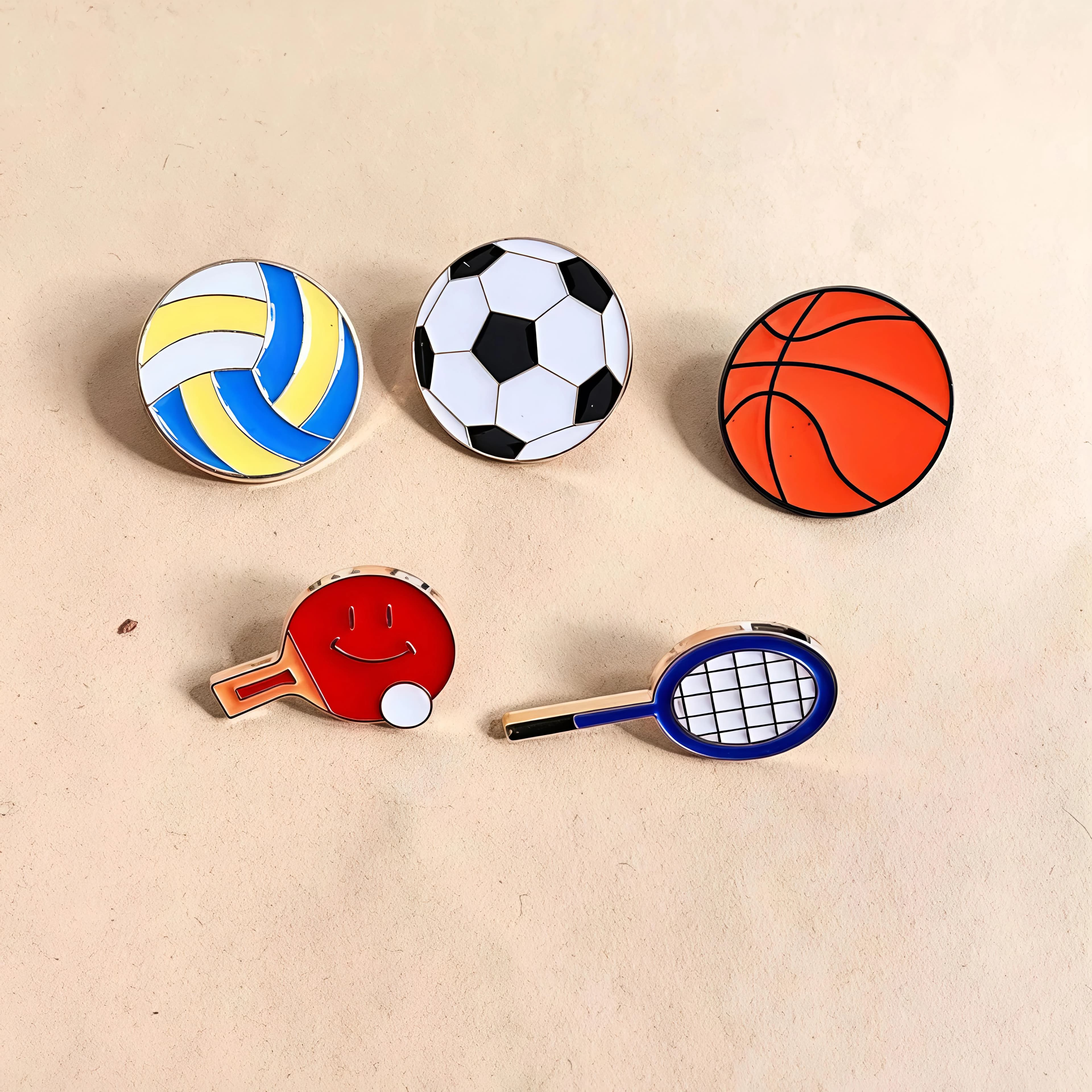 Spille da badminton alla moda Smalto Basket Rugby Pallavolo Ping pong Abbigliamento Decorazione Spille da calcio Club Souvenir