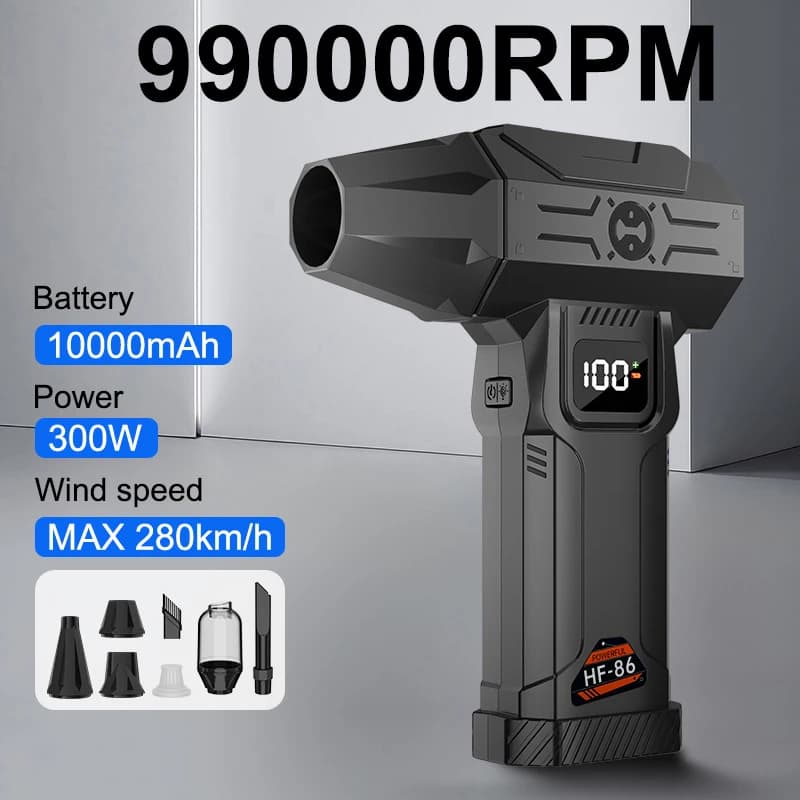 Portable Turbo Fan 580000RPM High Speed Air Blower Mini Cordless Dust Remover for Computer Car Home