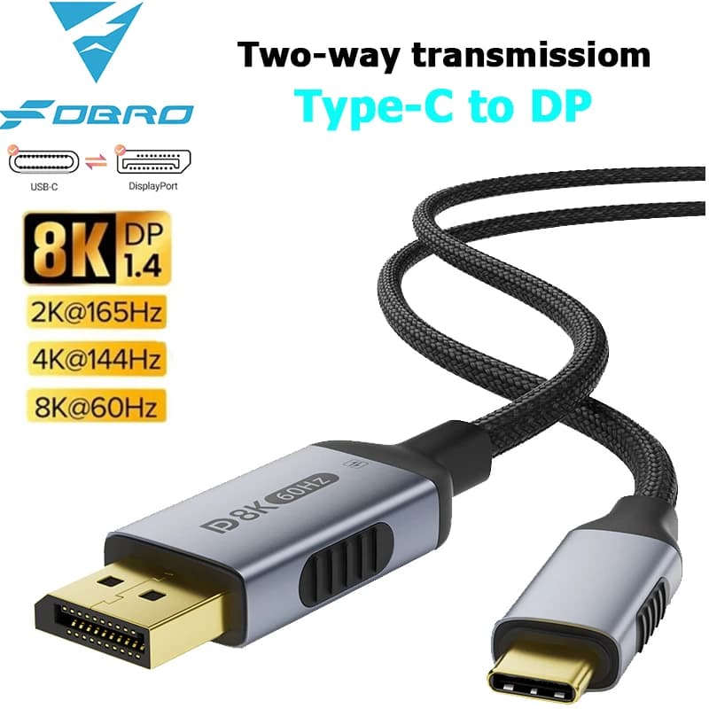8k@60Hz type-c to DisplayPort cable 4k@144Hz Bidirectional/Non Bidirectional DP1.4 Dynamic HDR for PC Laptop TV
