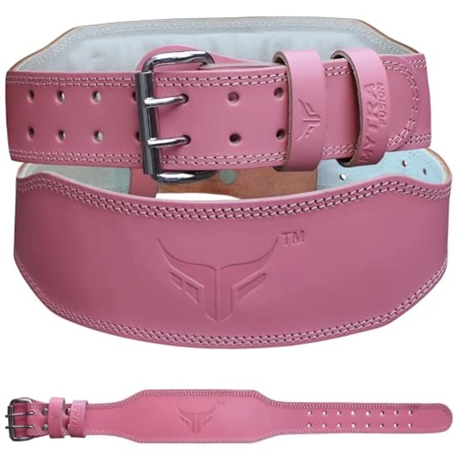 Cintura da sollevamento pesi Mytra Fusion per donna, cintura da palestra spessa 7 mm e larga 4 pollici, cinture da sollevamento pesi in vera pelle al 100% per donna, cinture da sollevamento pesi per signore.