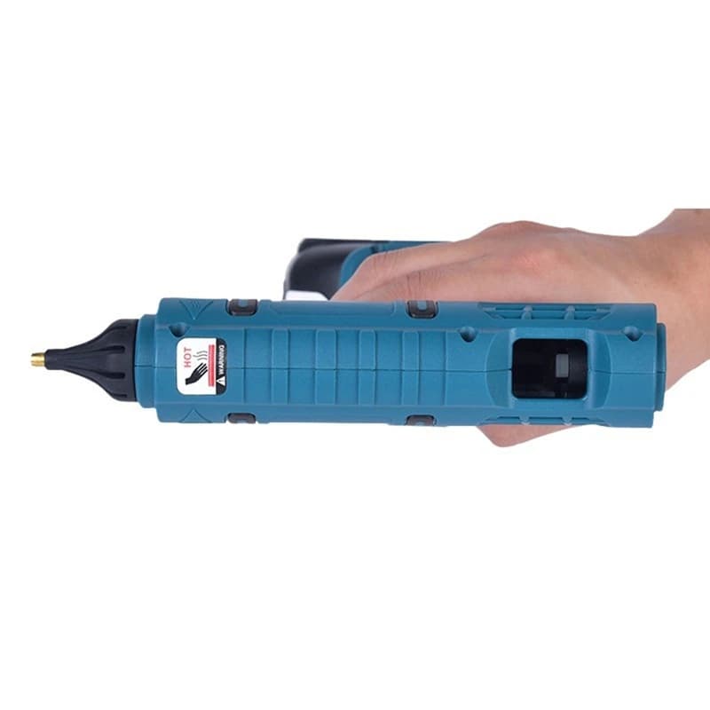 Pistola per colla a caldo 100W Strumento di riparazione fai-da-te per uso domestico Pistola elettrica ricaricabile per temperatura di calore per batteria 18V