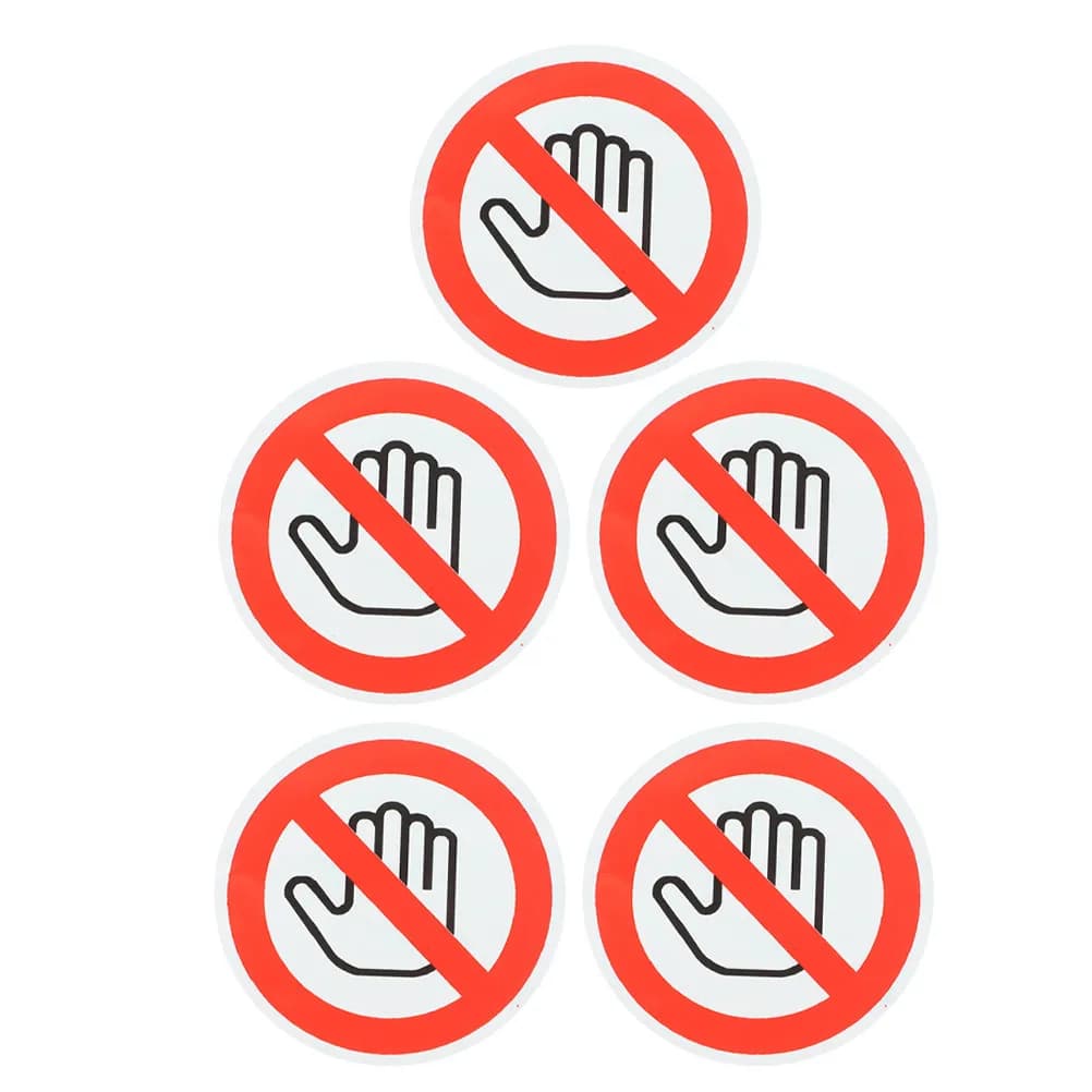 5Pcs Self Adhesive Warning Sticker Do Not Touch Decal Peel and Stick Safety Label for Equipment Laptop Glass Door