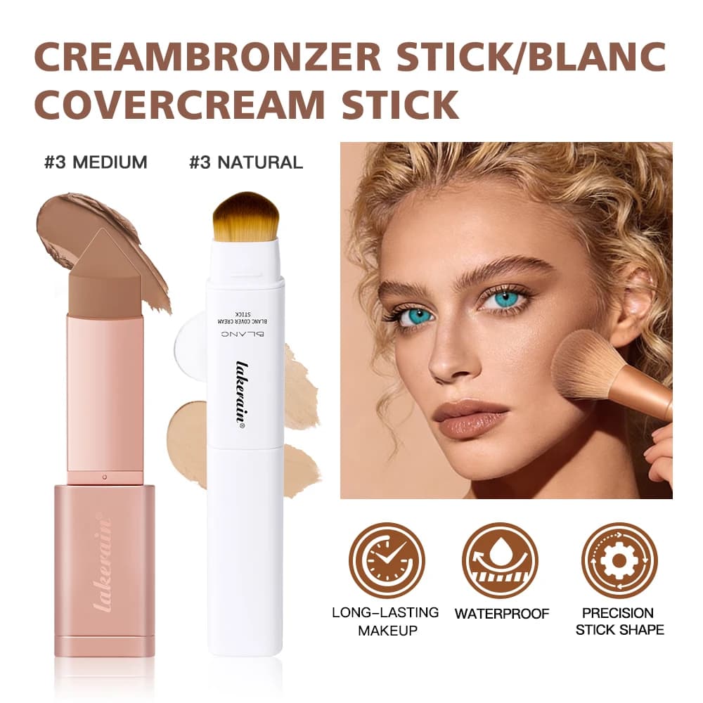 Set of Basement in Stick and Contouring Stick, Bronzer in Long-Term Cream, Base in Modular Cover Stick, Set of Background for Makeup