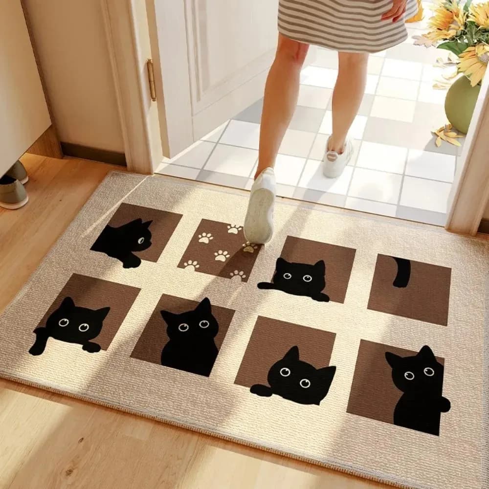 VIKAMA Ins Cartoon Pet Entrance Door Mat Anti-slip and wear-resistant Mat for home and bathroom entrance, mat to remove dust