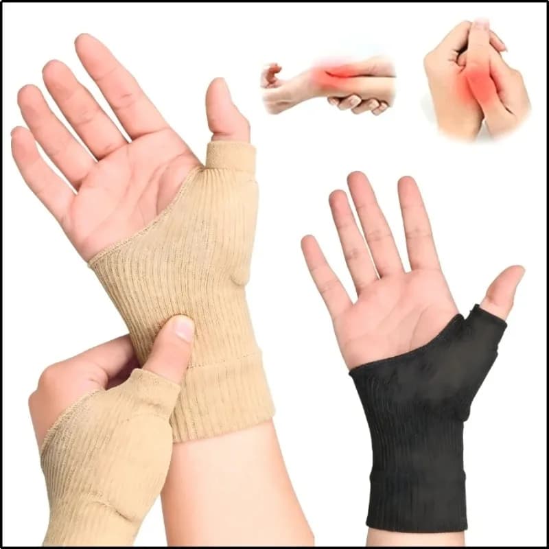 Guanti Compressivi per Polso e Pollice, Supporto Traspirante per Polso, Fascia per Polso con Cuscinetti in Gel per Lesioni al Pollice