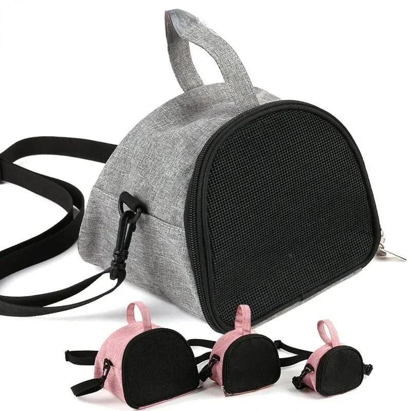 Borsa da Trasporto per Criceti, Gabbia Portatile Traspirante per Pappagalli con Tracolla Regolabile e Maniglia, Custodia da Viaggio per Piccoli Animali Domestici