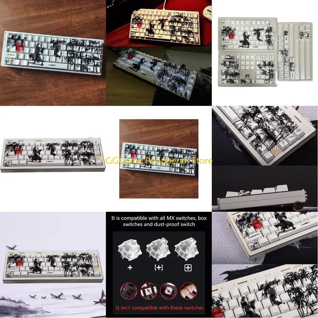 U55B 130PCS Keycap Lateral Print Retro Illumination Keyaps Foresta Duel Theme Keycap for Machining Keypads