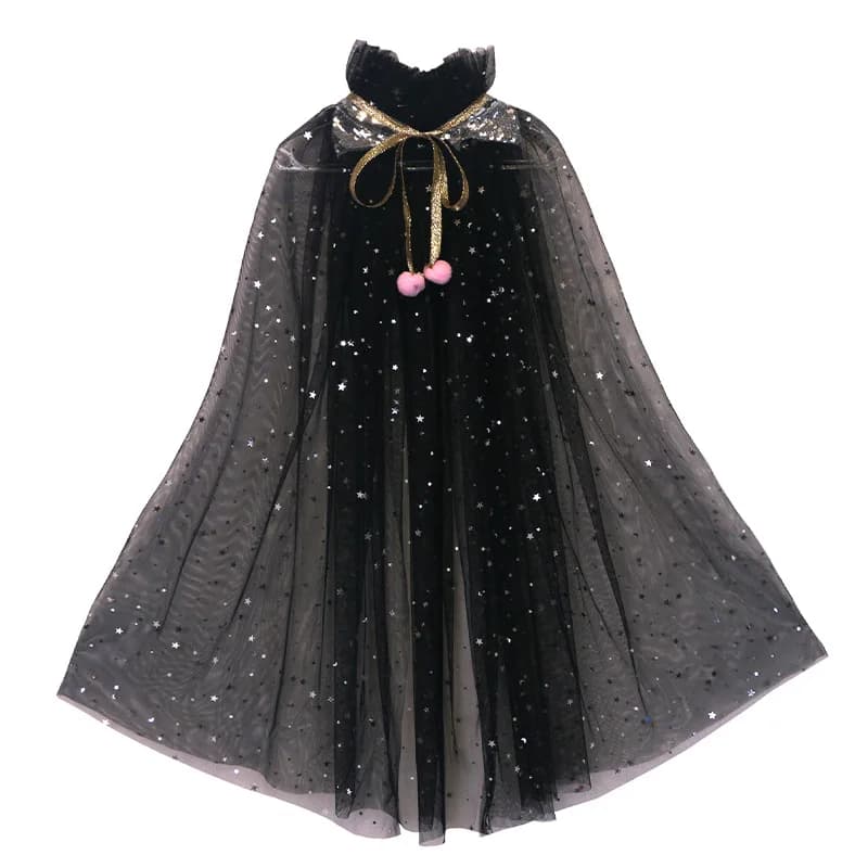 Costume da ragazza per bambini Abito elegante Mantello per bambini Natale Fornitura per feste di Halloween Mantello in tulle per ragazza Accessorio Elsa Rapunzel