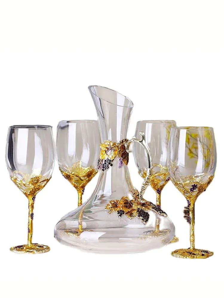 Creativo Colore Dello Smalto di Cristallo Bicchiere di Vino Rosso Decanter Set Calice di Nozze Bicchieri di Champagne Tazza di Whisky Szklanka Contenitore di Regalo FJ019