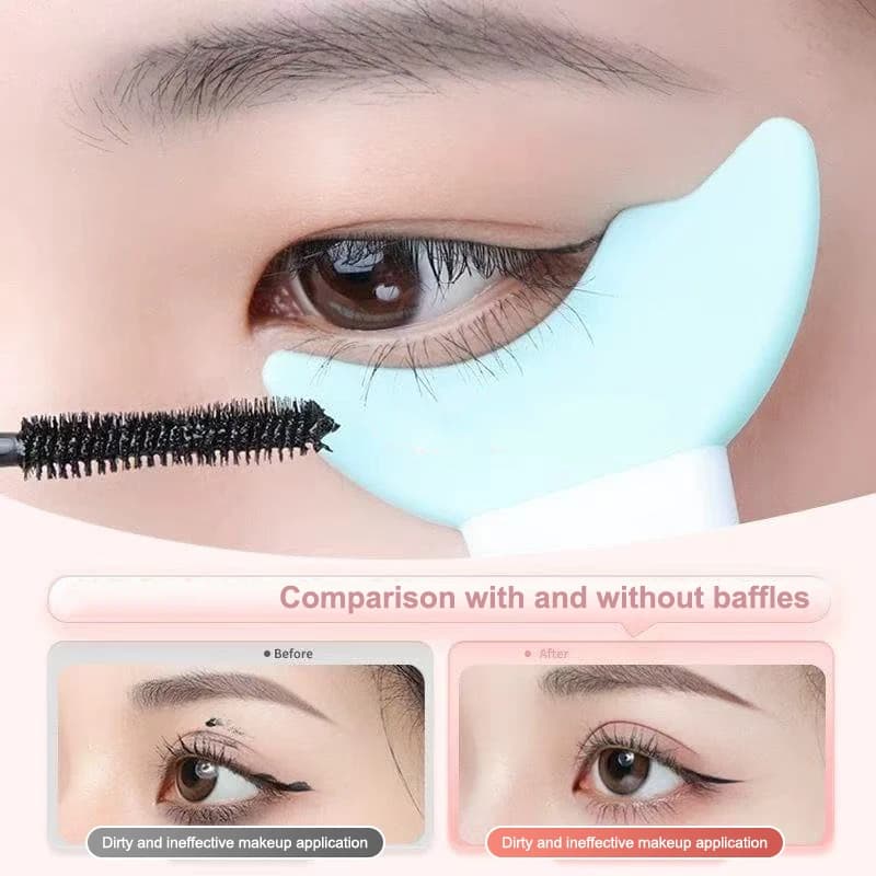 ♪ JN] Set of 5 Eyeliner Prints, Eyeliner Makeup Tool, Silicone Brush for Mascara, Eye Makeup Tool, Multifunctional Applicator with Eyeliner Protection