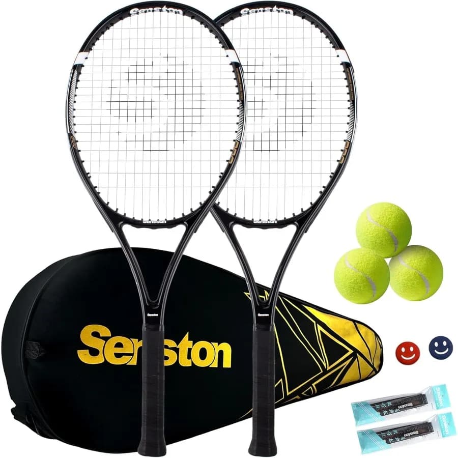Tennis racks for adults 27 inch tennis racks - Tennis rack set for 2 players with 3 balls2 grips 2 vibration shock absorbers