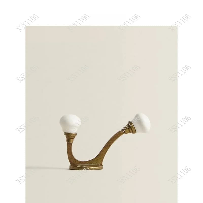 European Retro Double Wall Hooks Household Hotel Wall Mount Hanger For Towel Clothes Decor Storage